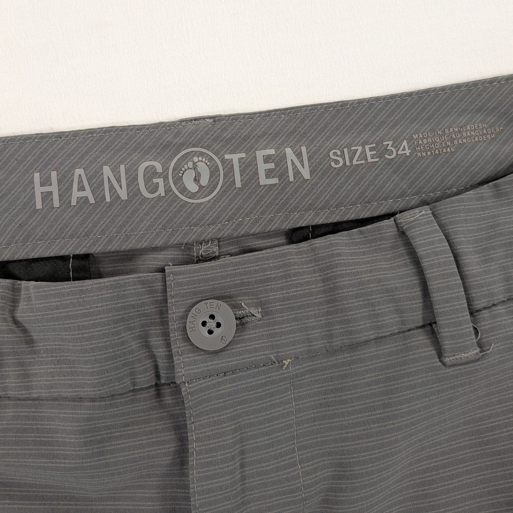 Hang Ten Shorts Mens 34 Grey Stretch Hybrid Golf Surf Skate Casual Athleisure - Picture 6 of 12